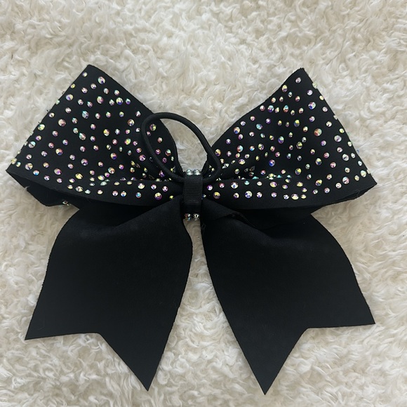 Variety All Star Black Cheer Bow with AB Crystals - Picture 2 of 5